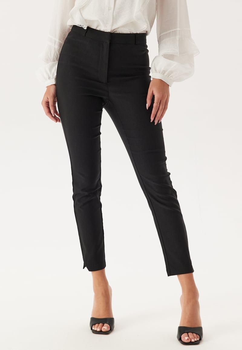 BUBBLEROOM High Waist Stretchy Ankle Slit Trousers