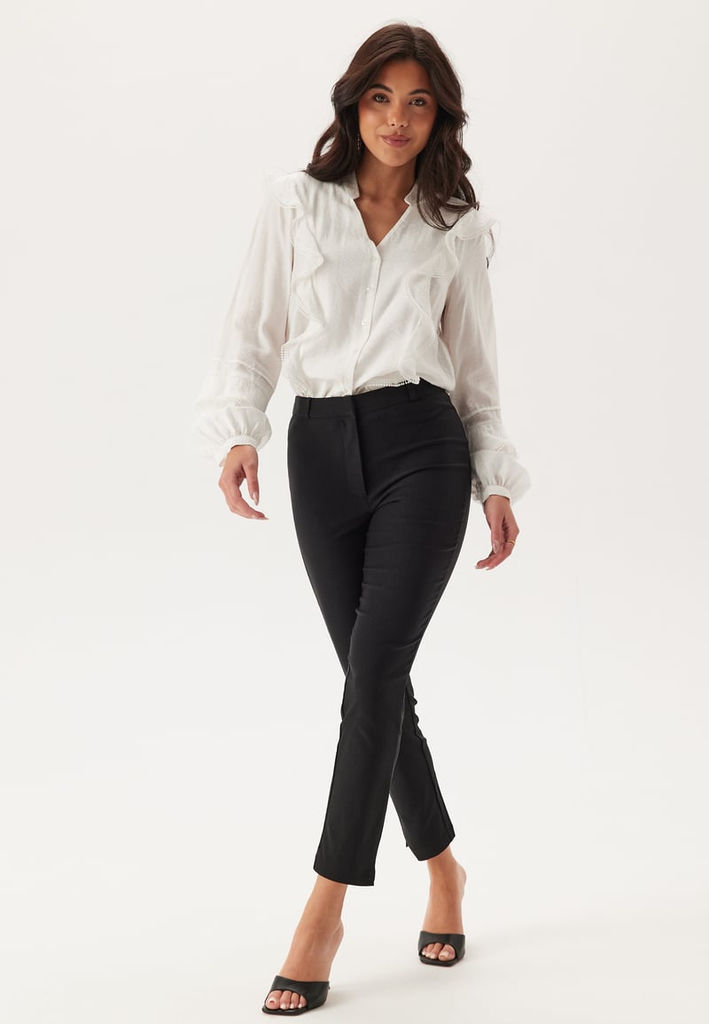 BUBBLEROOM High Waist Stretchy Ankle Slit Trousers