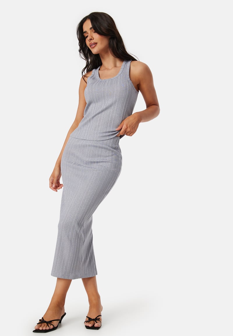 BUBBLEROOM Sparkling Rib Midi Skirt