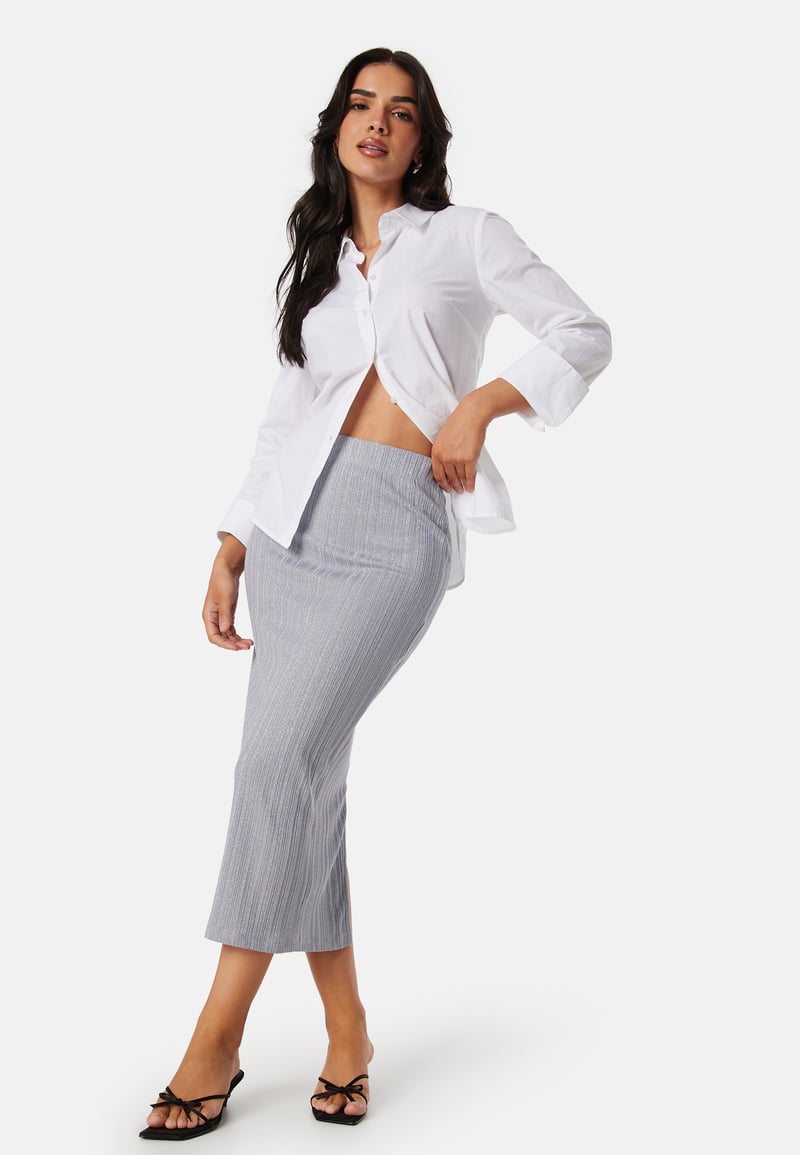 BUBBLEROOM Sparkling Rib Midi Skirt