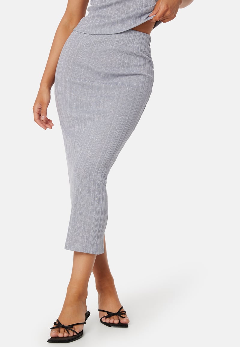 BUBBLEROOM Sparkling Rib Midi Skirt