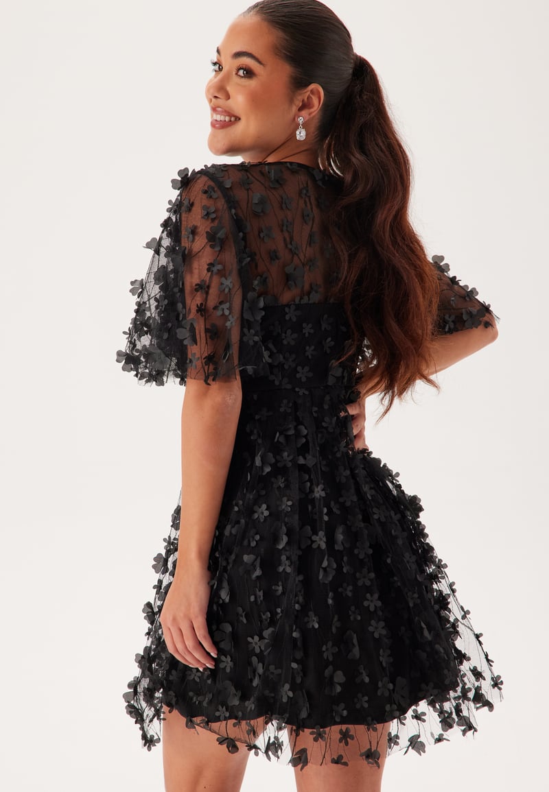 Bubbleroom Occasion 3D Floral Butterfly Sleeve Dress