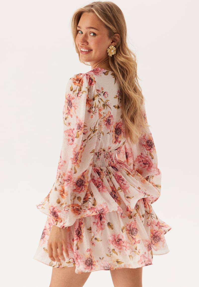 Bubbleroom Occasion Balloon Sleeve Short Flounce Dress