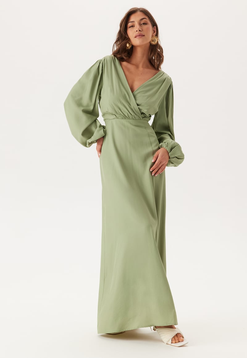 Bubbleroom Occasion Balloon Sleeve Wrap Gown