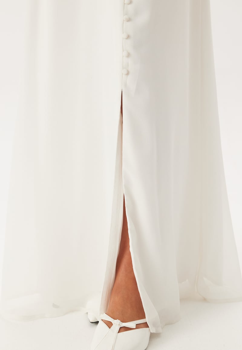 Bubbleroom Occasion Butterfly Sleeve Button wedding gown