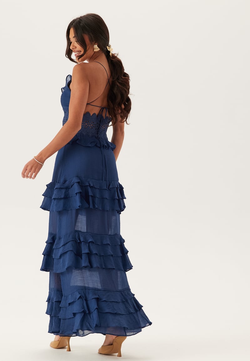 Bubbleroom Occasion Crochet Waist Flounce Maxi Dress