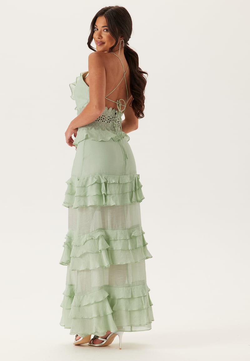 Bubbleroom Occasion Crochet Waist Flounce Maxi Dress