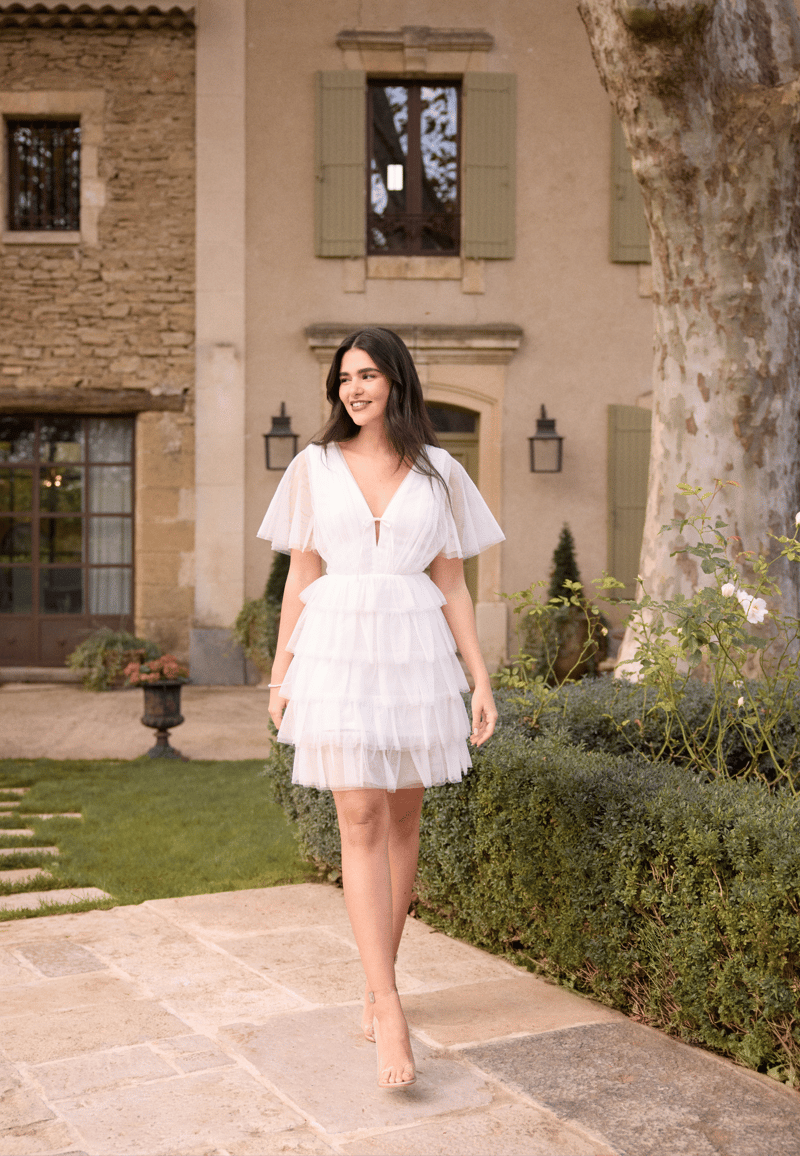 Bubbleroom Occasion Deep V-neck Tulle Dress 