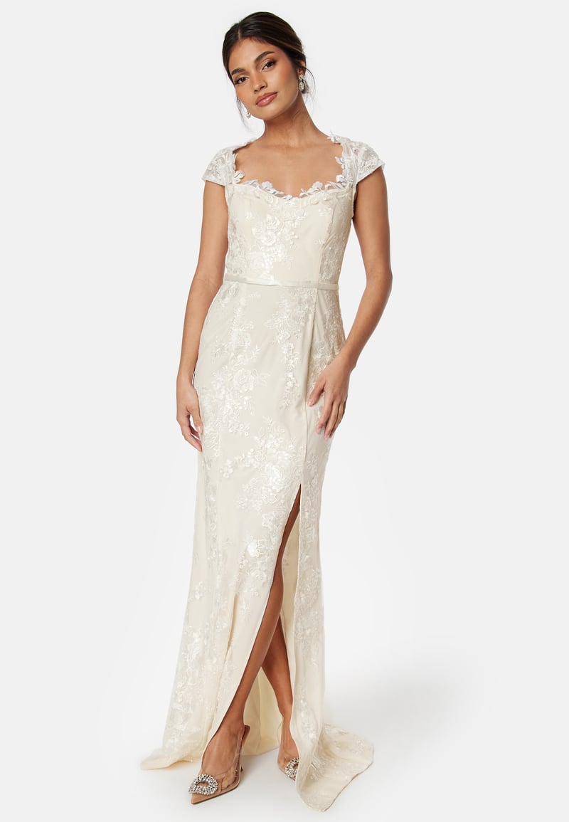 Bubbleroom Occasion Slit Lace Wedding Gown