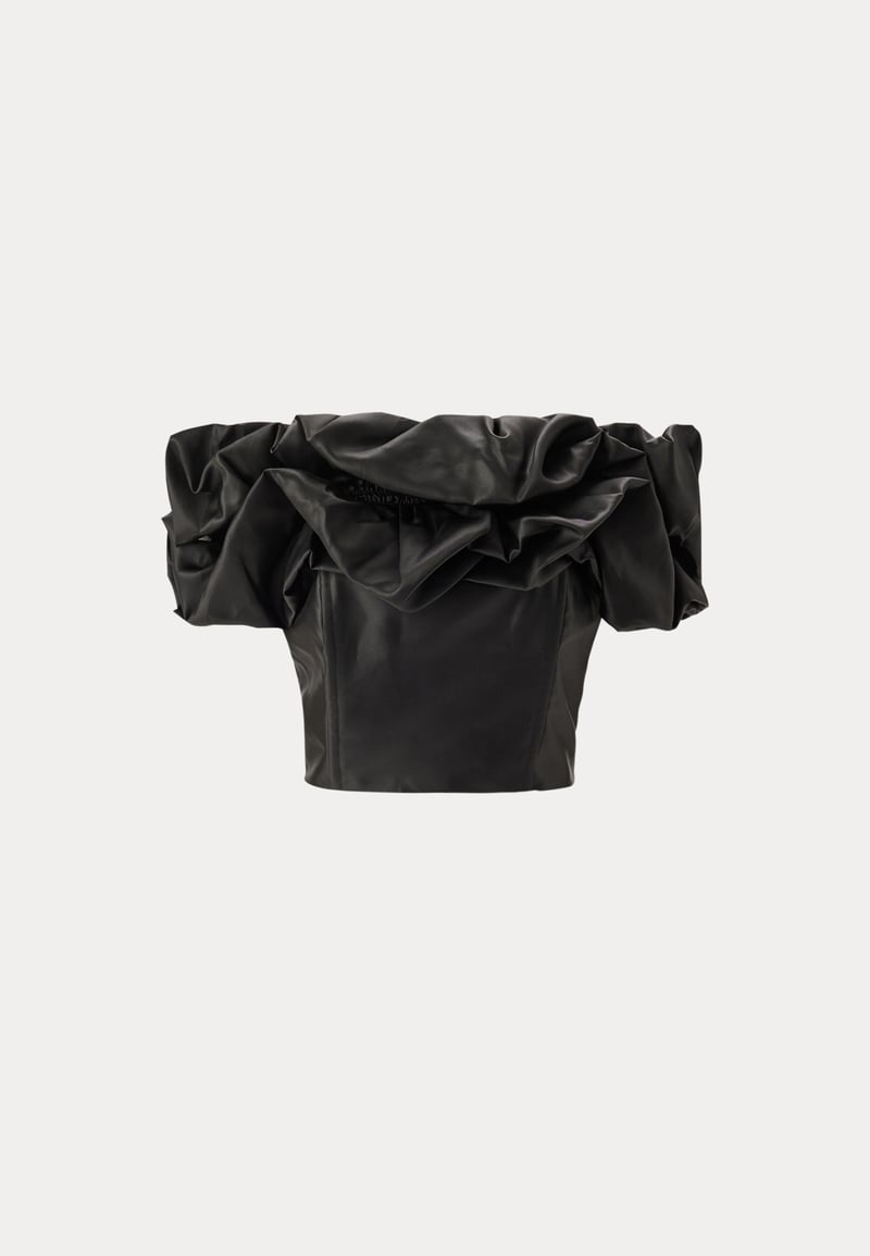 Bubbleroom Occasion Frill Satin Off Shoulder Top