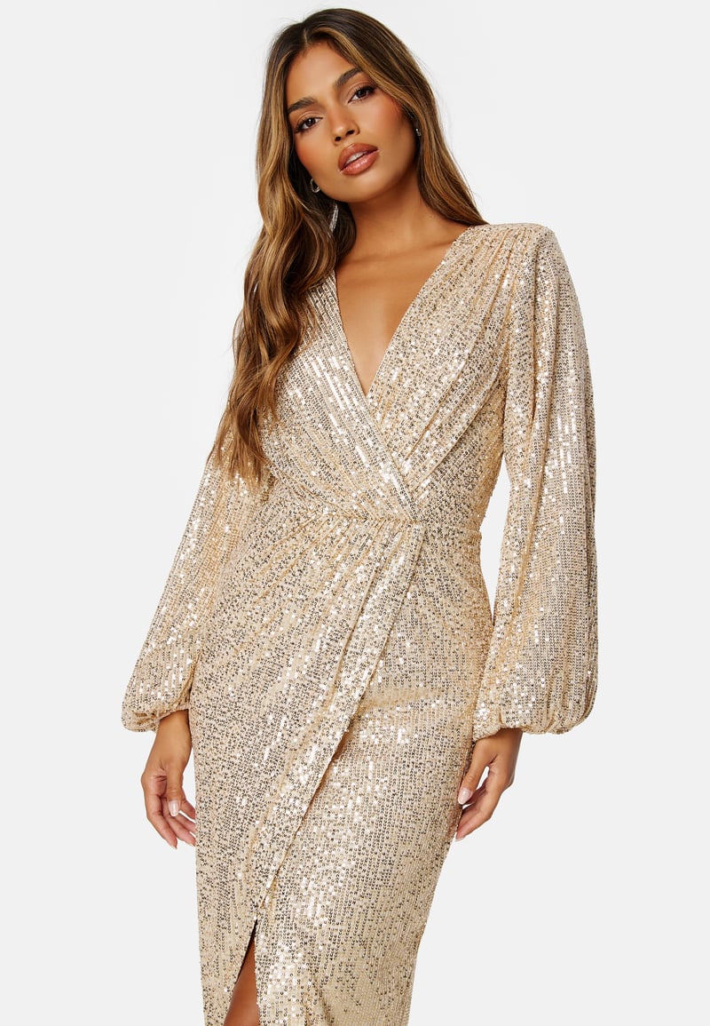 Bubbleroom Occasion Sequin Wrap Gown