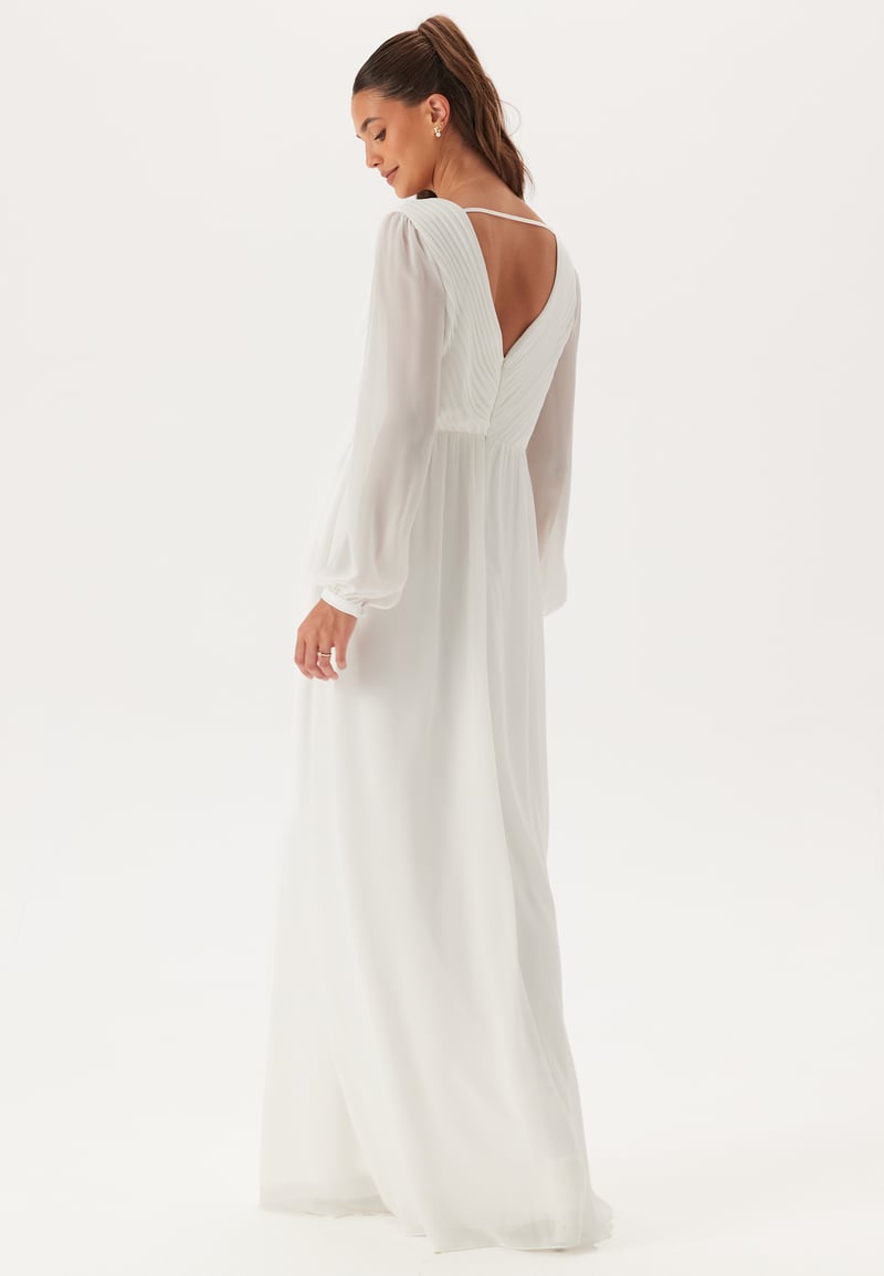 Bubbleroom Occasion Pleated V-Neck Wedding Gown