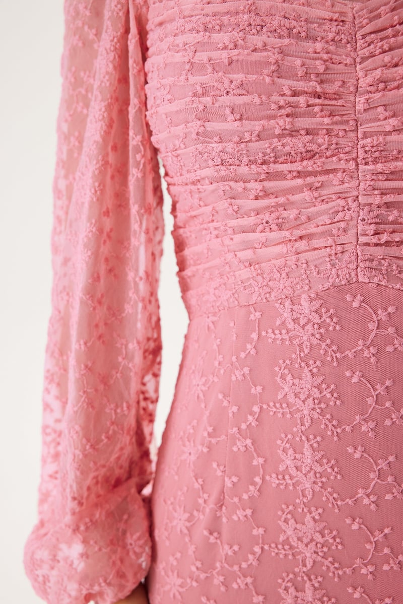 Bubbleroom Occasion Ruched L/S Ankle Dress 