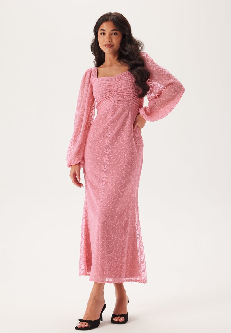 Bubbleroom Occasion Ruched L/S Ankle Dress 