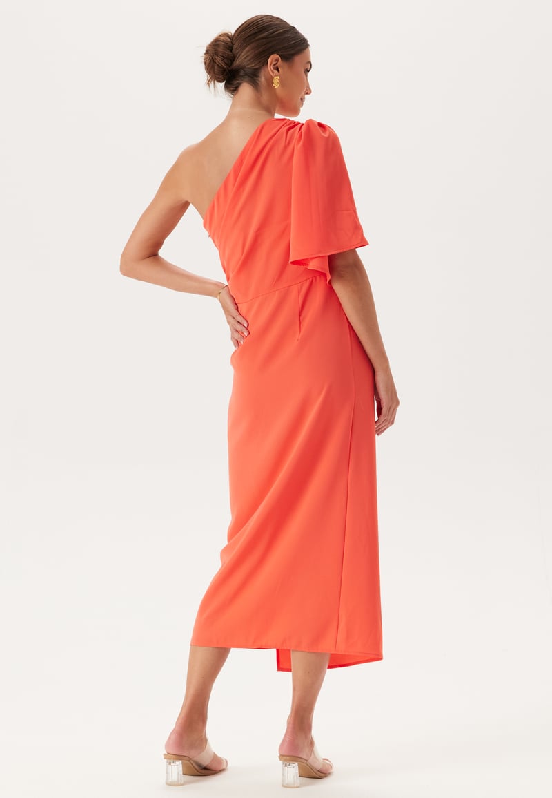 Bubbleroom Occasion Ruched One Shoulder Midi Dress