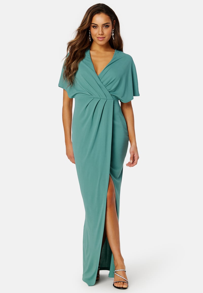 Bubbleroom Occasion Wrap Slit Maxi Dress