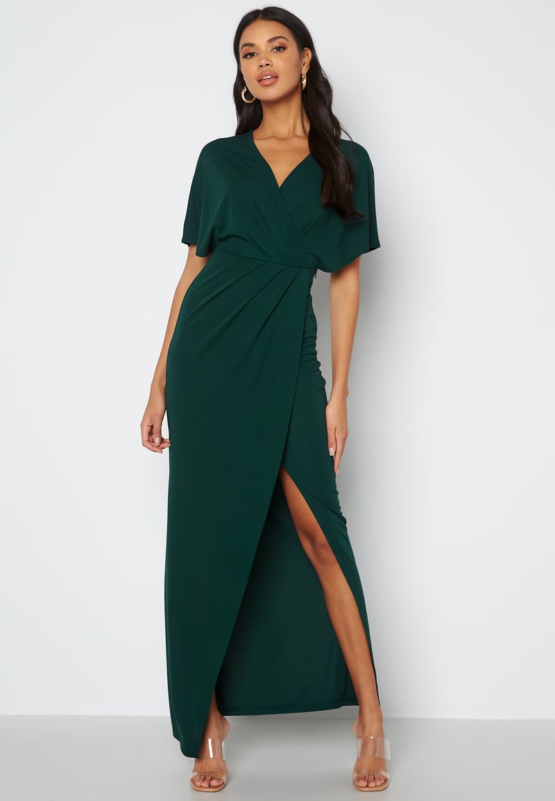 Bubbleroom Occasion Wrap Slit Maxi Dress