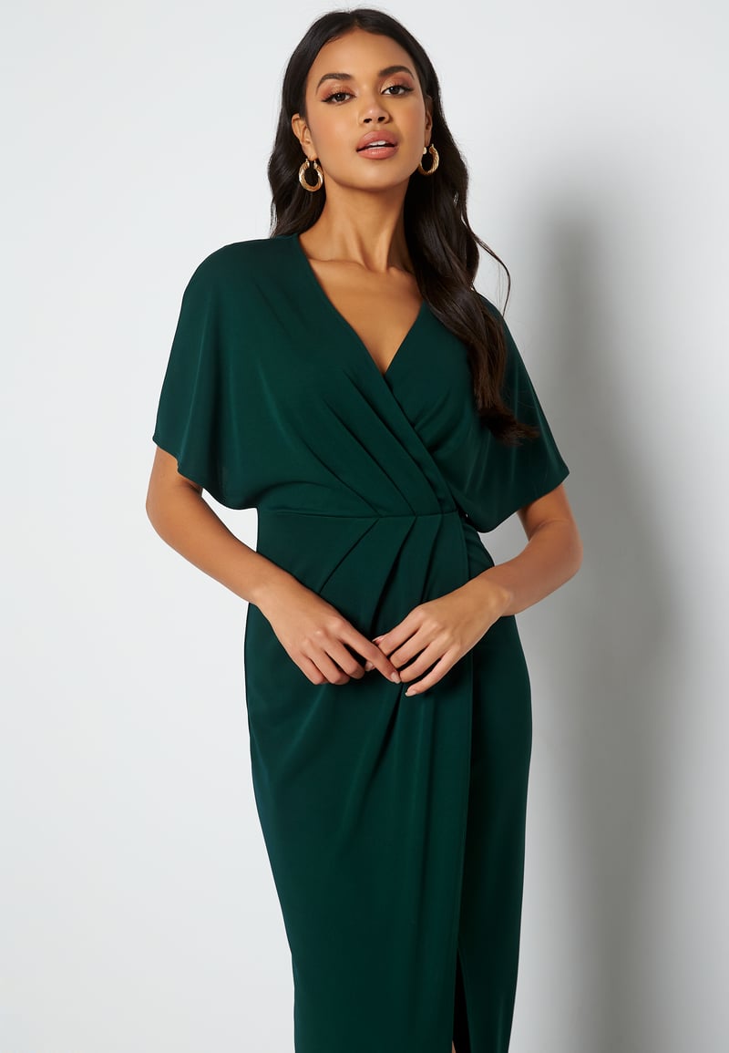Bubbleroom Occasion Wrap Slit Maxi Dress