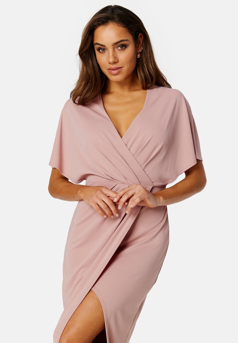 Bubbleroom Occasion Wrap Slit Maxi Dress