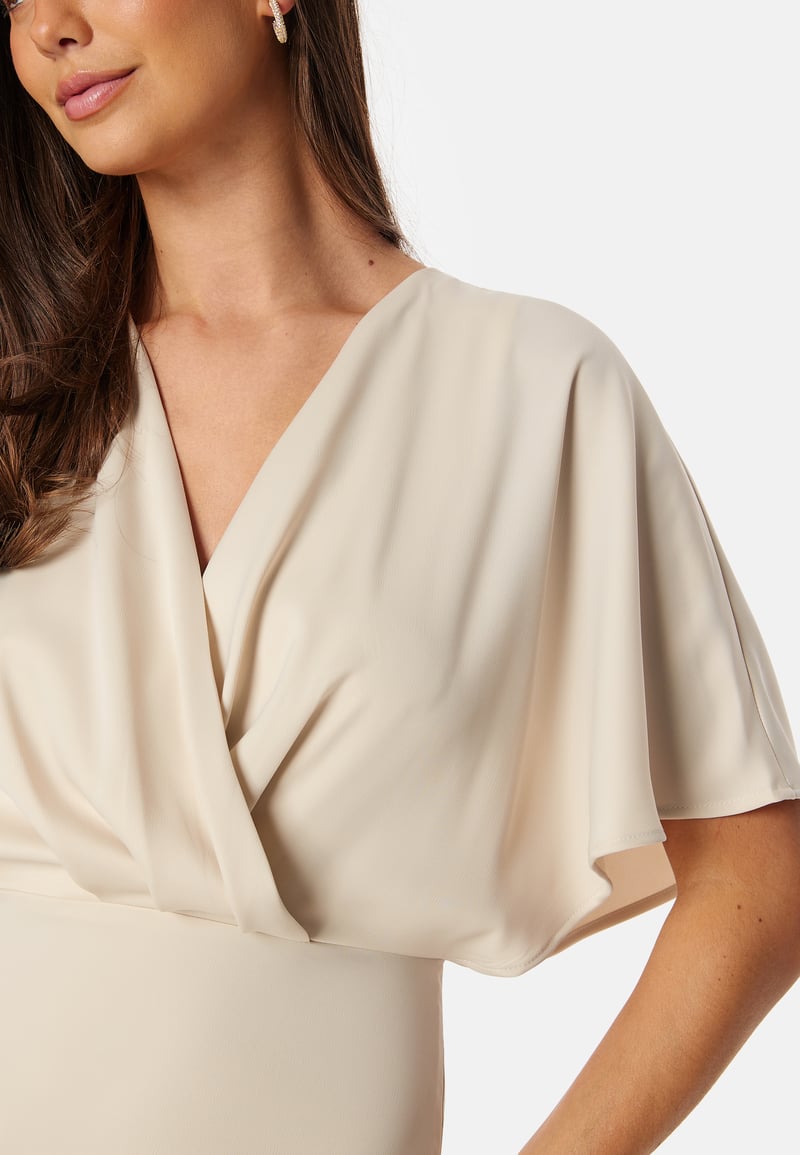 Bubbleroom Occasion Wrap Satin Midi Dress