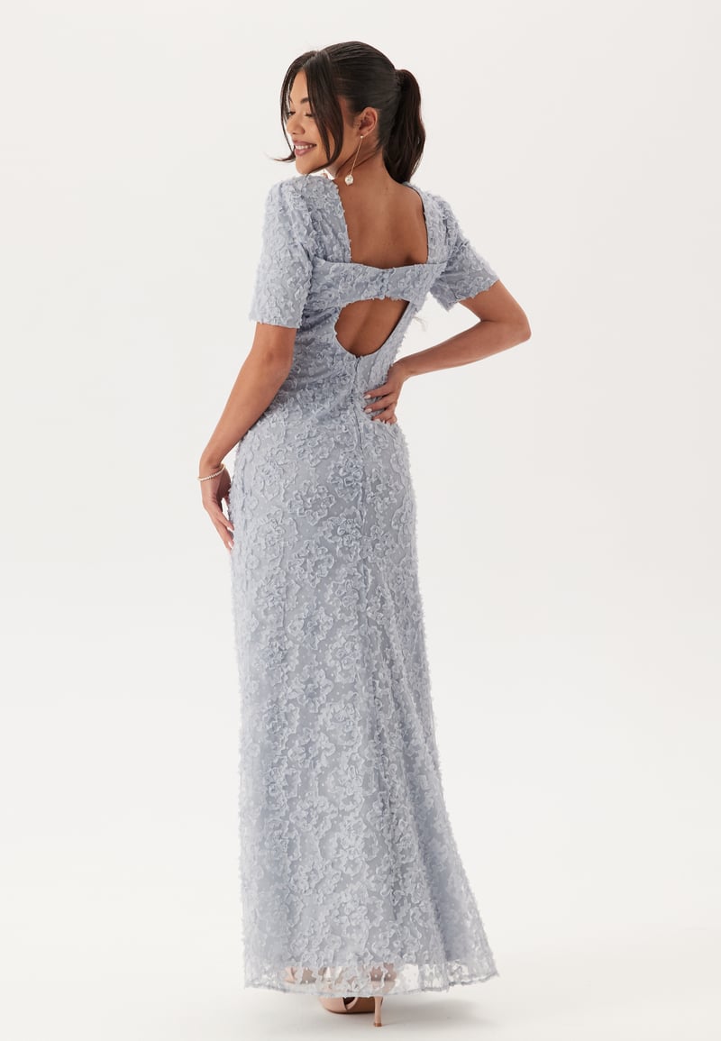 Bubbleroom Occasion Short Sleeve 3D Floral Gown