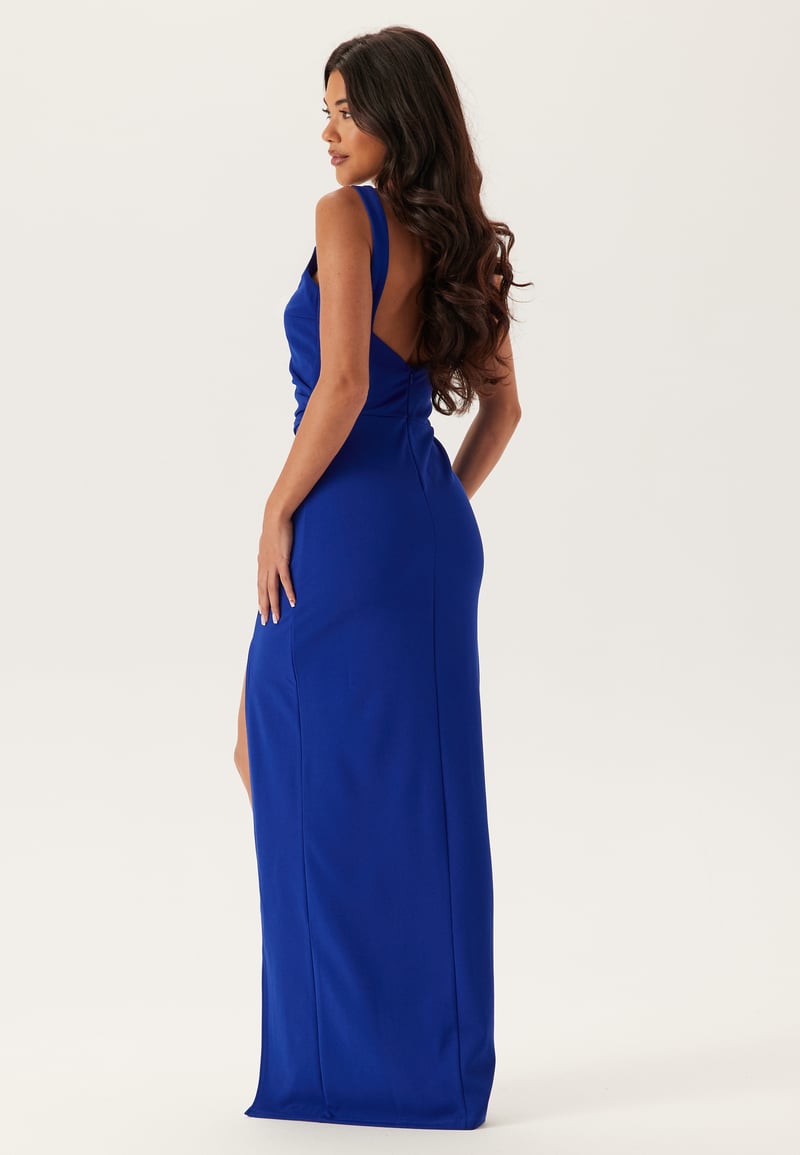Bubbleroom Occasion Square Neck Slit Maxi Dress