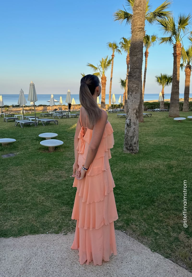 Bubbleroom Occasion Tie Back Flounce Maxi Dress