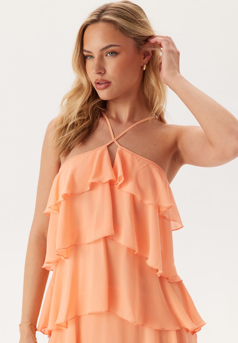 Bubbleroom Occasion Tie Back Flounce Maxi Dress