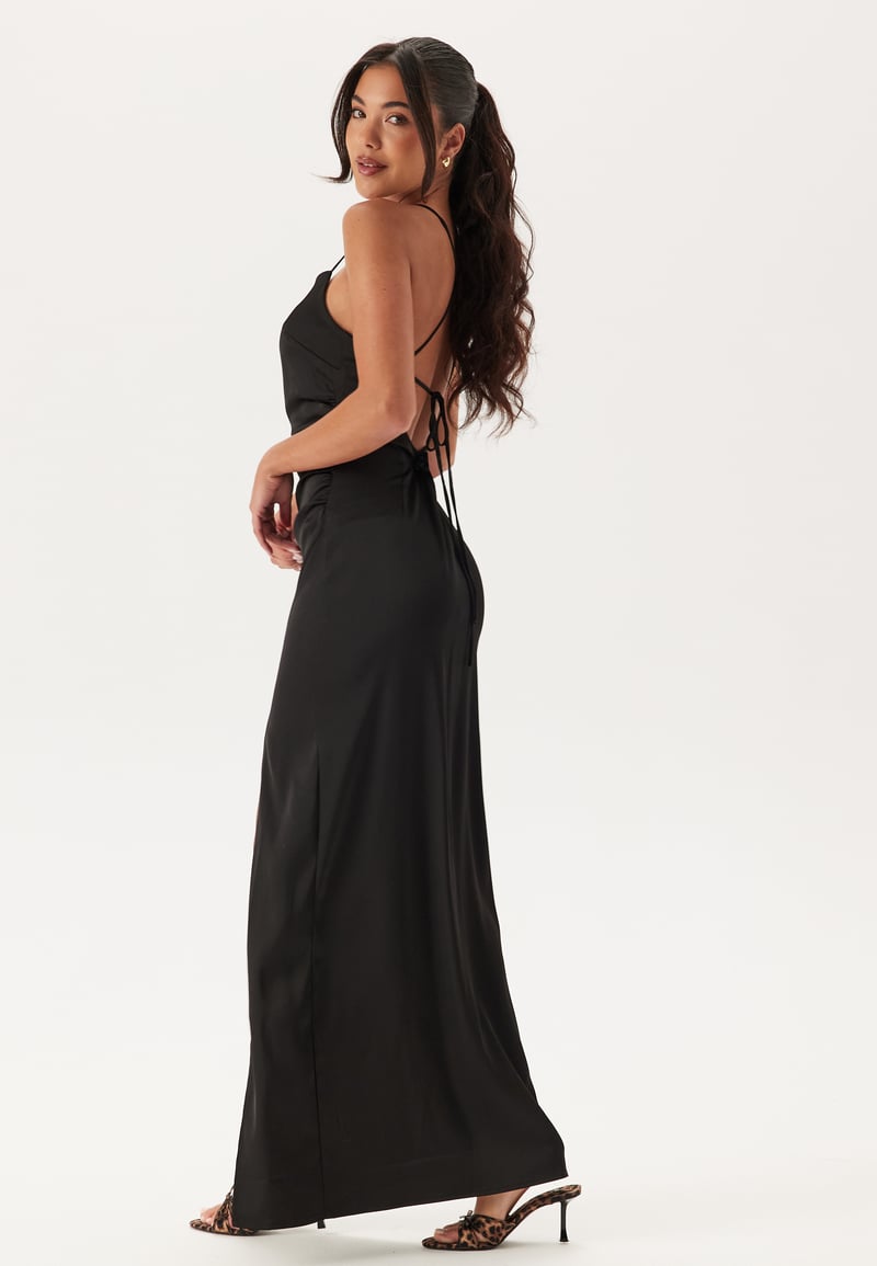 Bubbleroom Occasion Tie Back Satin Gown