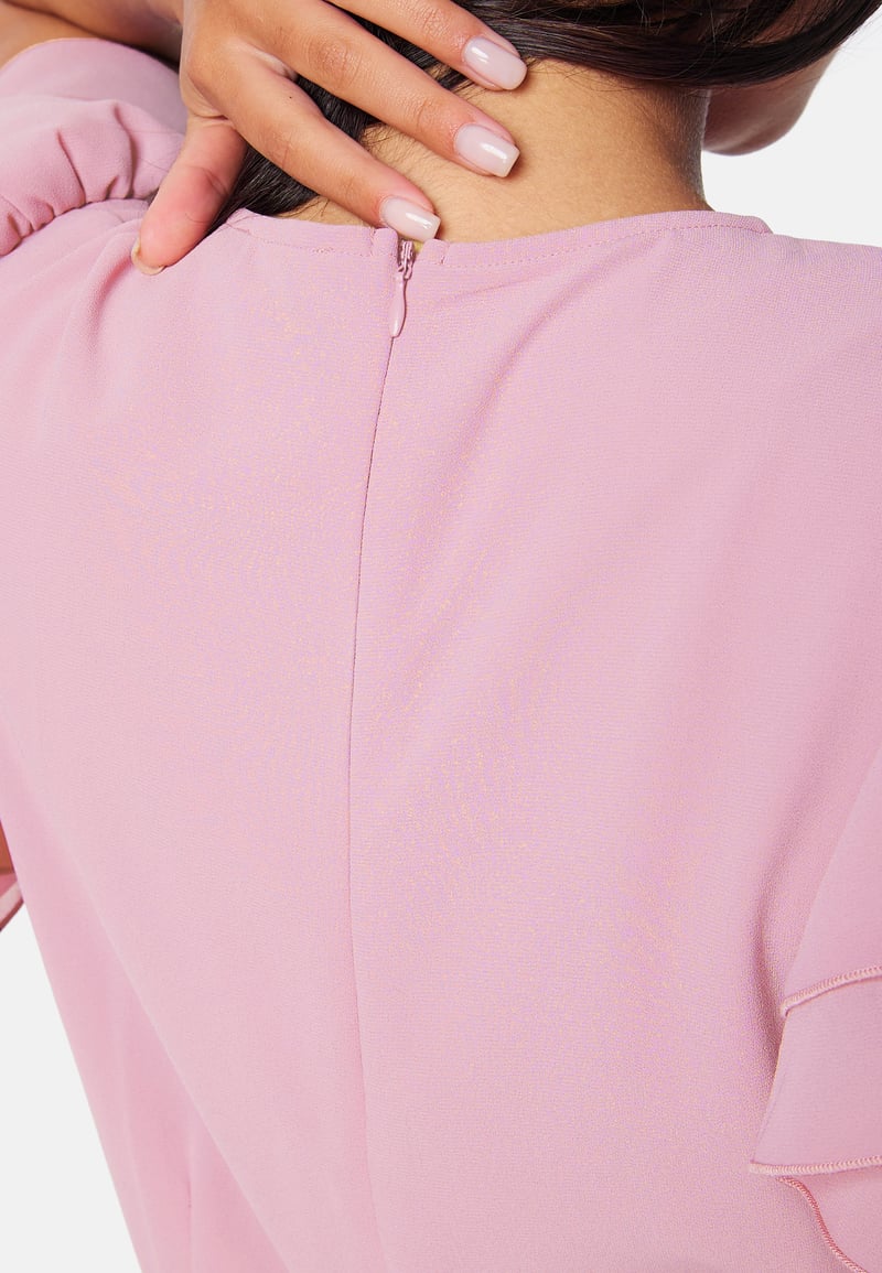 Bubbleroom Occasion Flounce Sleeve Chiffon Dress