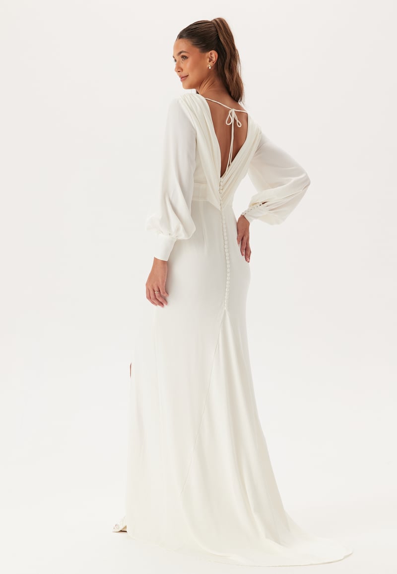 Bubbleroom Occasion Waterfall Back Satin Wedding Gown