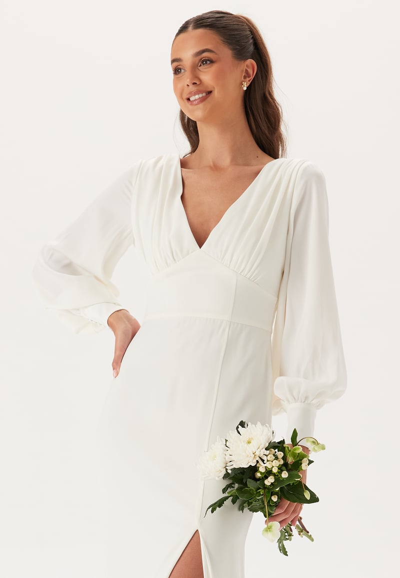 Bubbleroom Occasion Waterfall Back Satin Wedding Gown