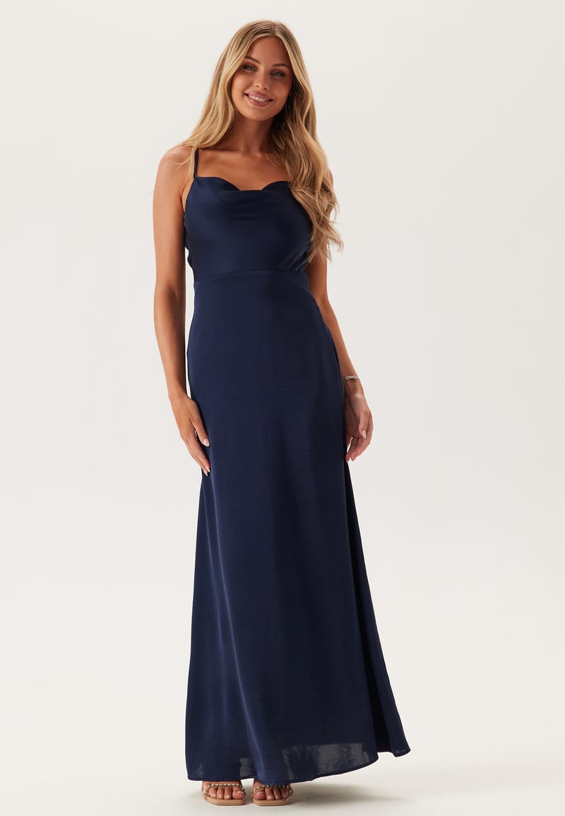 Bubbleroom Occasion Waterfall Mermaid Satin Gown