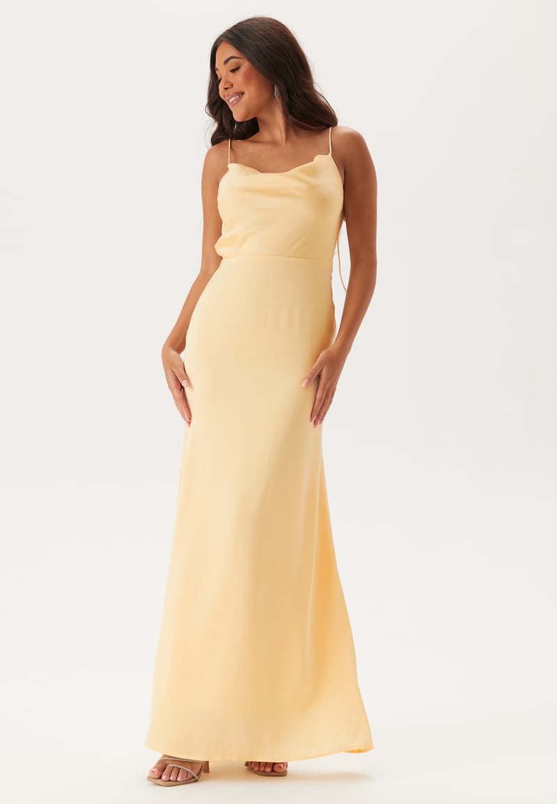 Bubbleroom Occasion Waterfall Mermaid Satin Gown