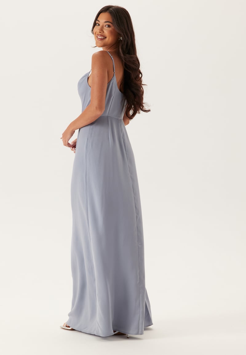 Bubbleroom Occasion Waterfall Slit Satin Gown