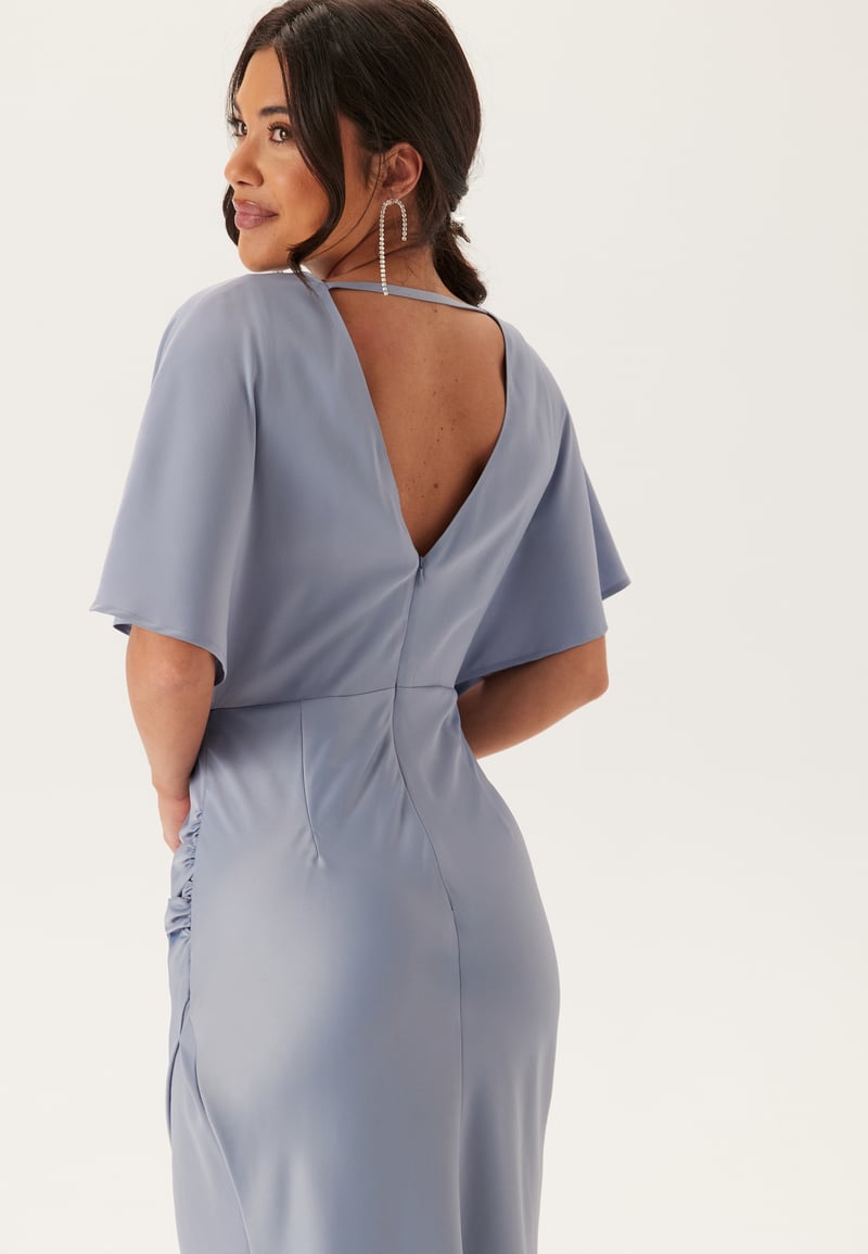 Bubbleroom Occasion Wrap Satin Gown