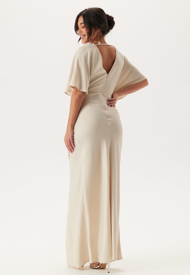 Bubbleroom Occasion Wrap Satin Gown