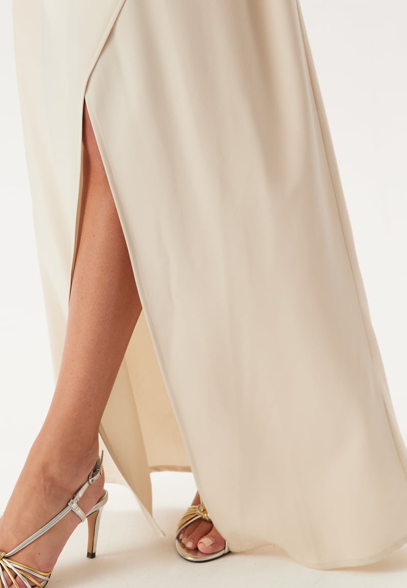 Bubbleroom Occasion Wrap Satin Gown