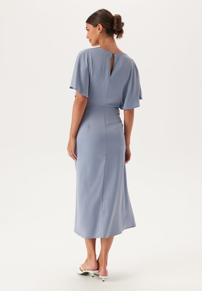 Bubbleroom Occasion Wrap Satin Midi Dress