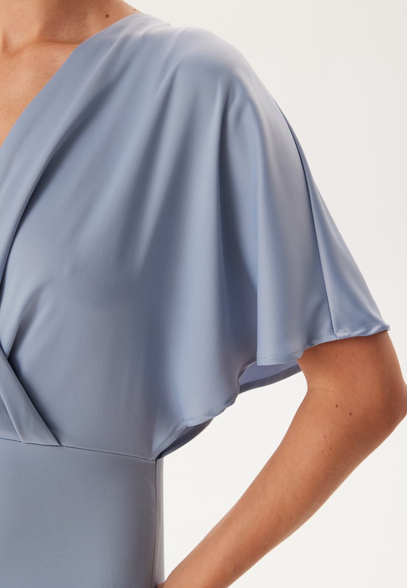 Bubbleroom Occasion Wrap Satin Midi Dress