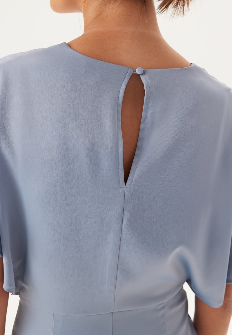 Bubbleroom Occasion Wrap Satin Midi Dress
