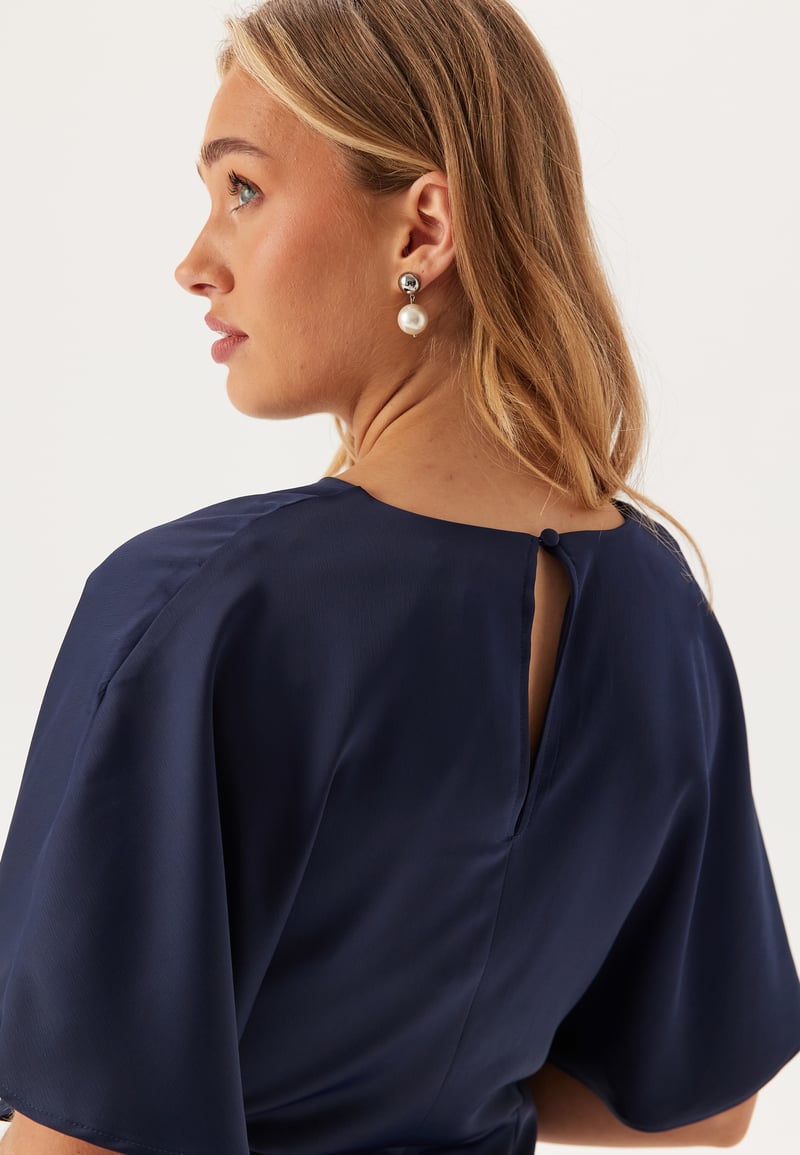 Bubbleroom Occasion Wrap Satin Midi Dress