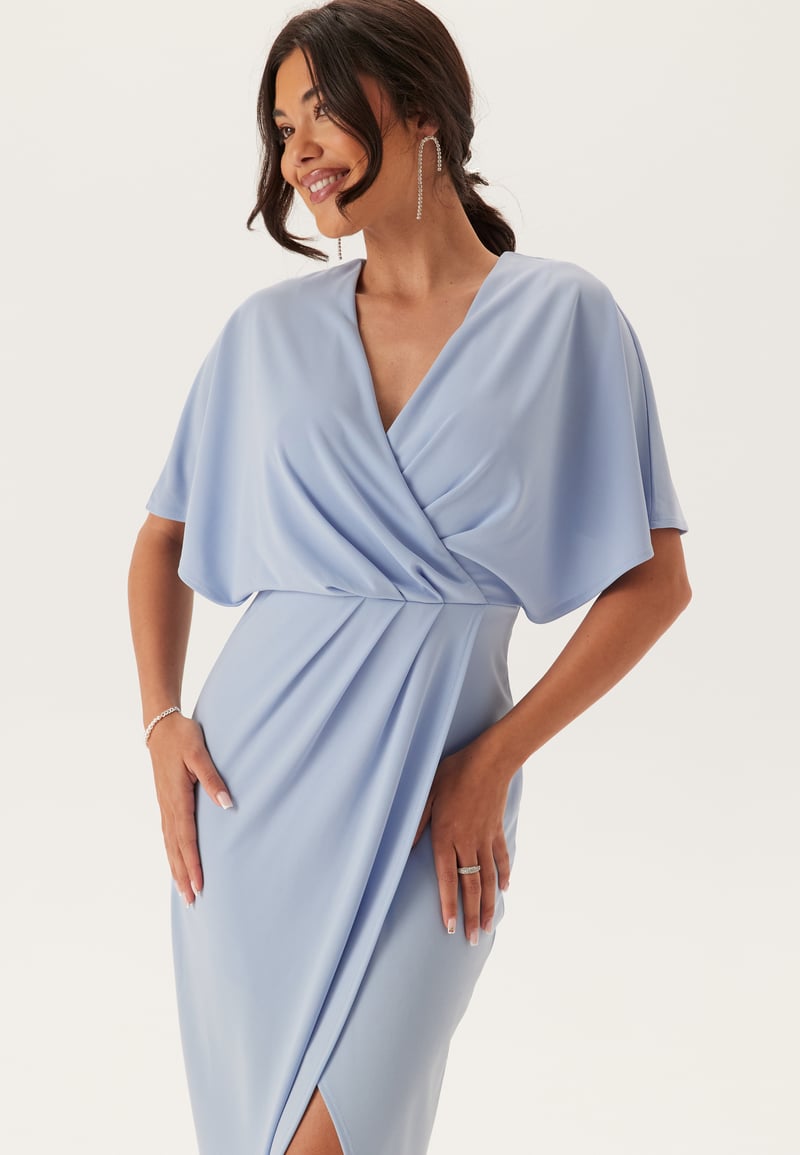 Bubbleroom Occasion Wrap Slit Maxi Dress