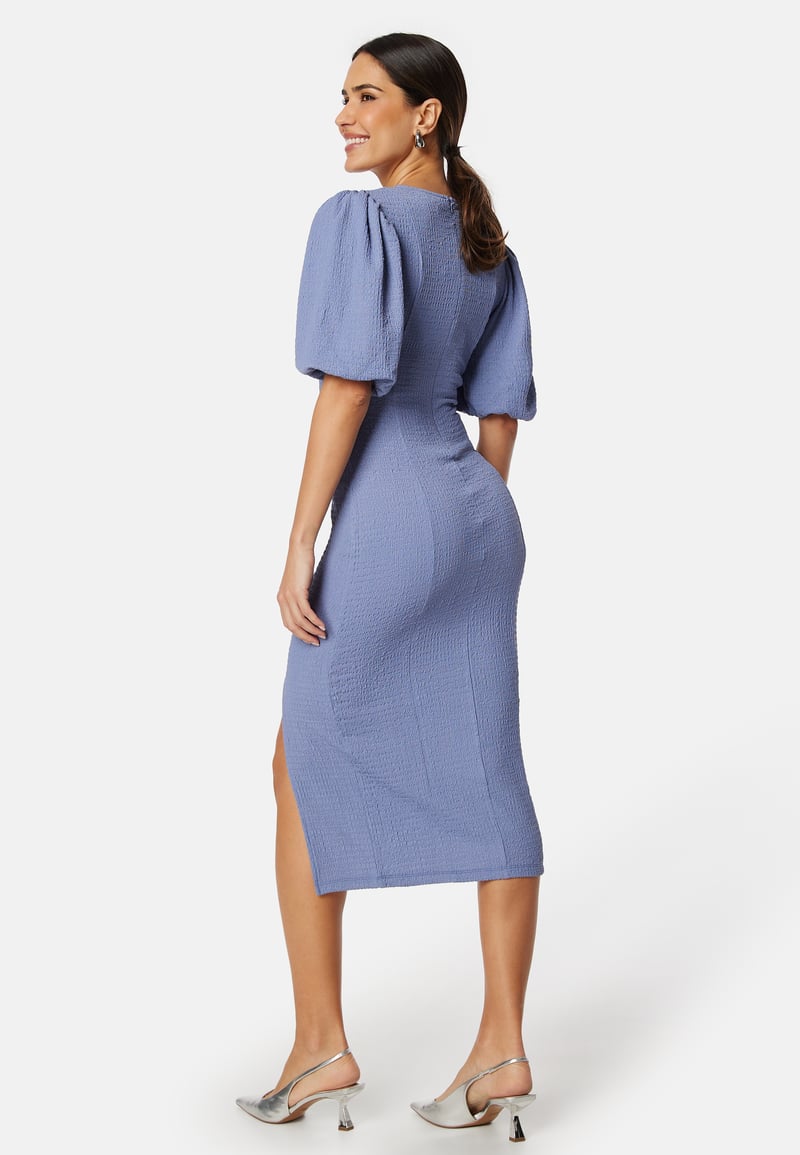 BUBBLEROOM Puff Sleeve Slit Dress
