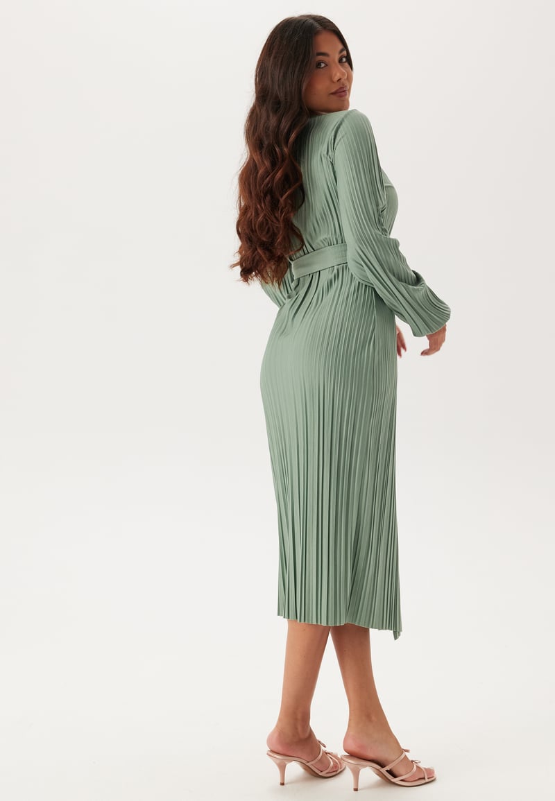 BUBBLEROOM  Pleated Wrap Dress