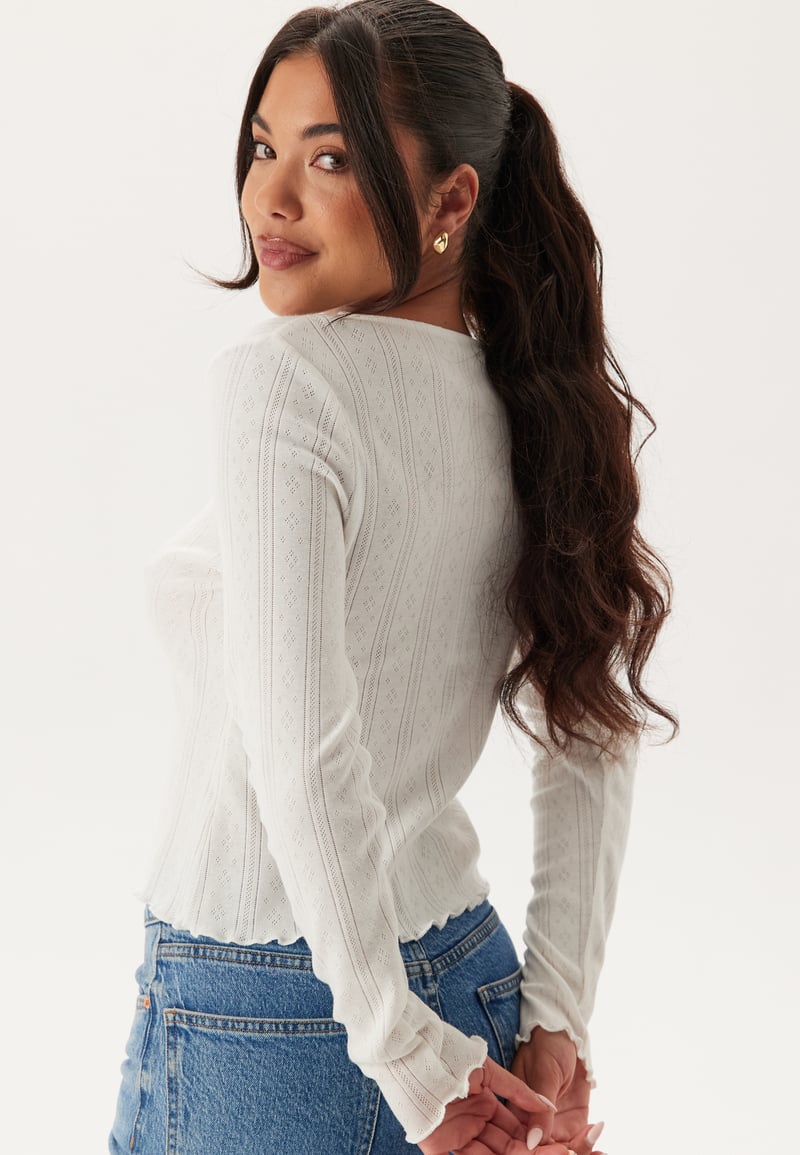 BUBBLEROOM Pointelle Cardigan Top