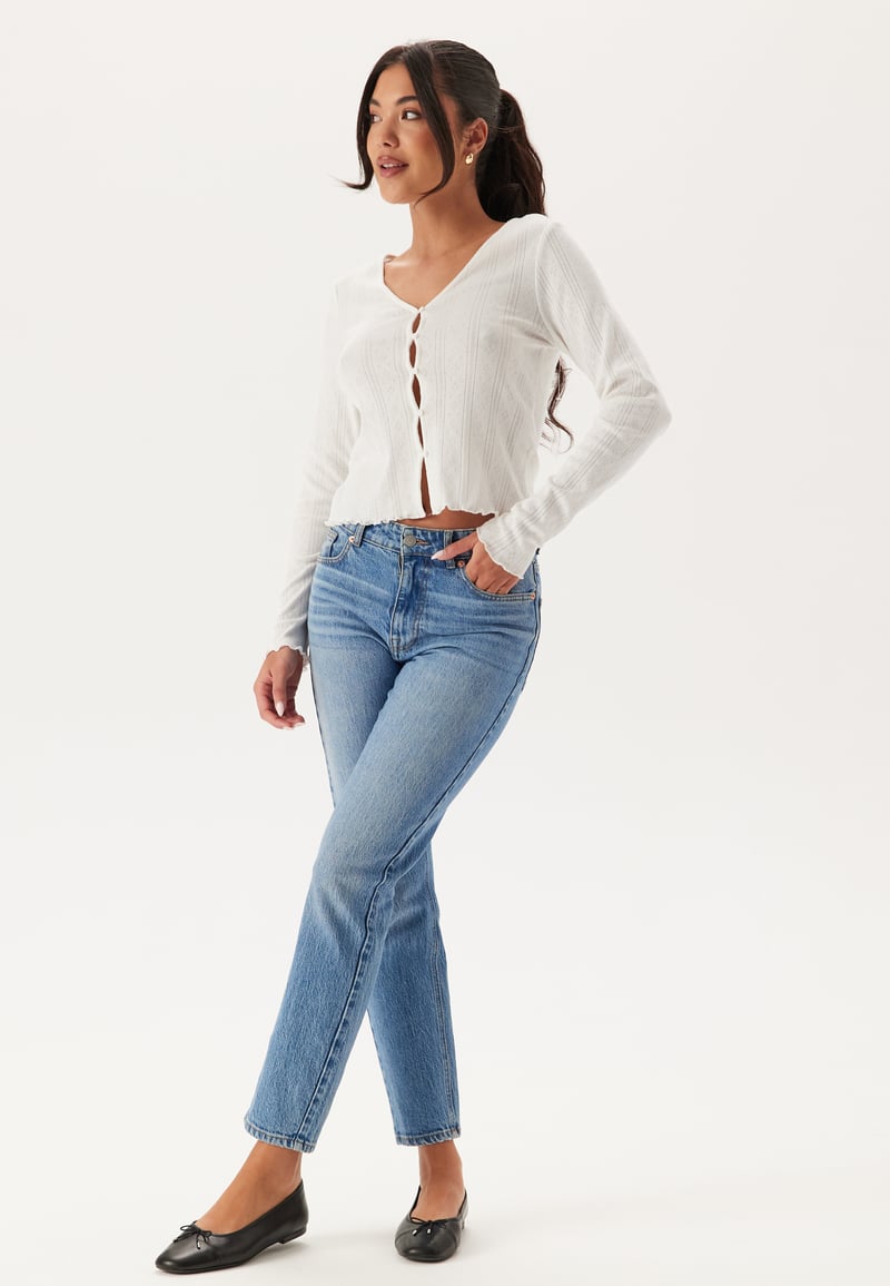 BUBBLEROOM Pointelle Cardigan Top