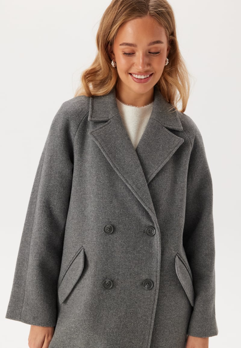 BUBBLEROOM Raglan Sleeve Wool Blend Coat