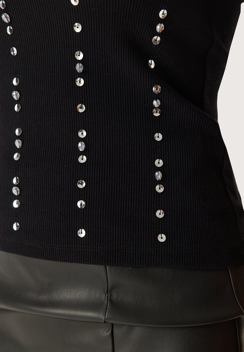 BUBBLEROOM Rhinestone Rib Top