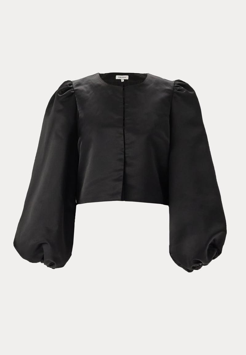 BUBBLEROOM Round Neck Puff Sleeve Blouse